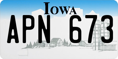 IA license plate APN673