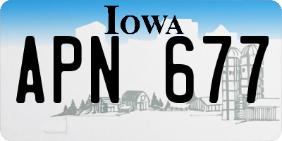 IA license plate APN677