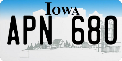 IA license plate APN680