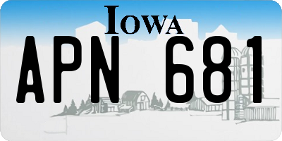 IA license plate APN681