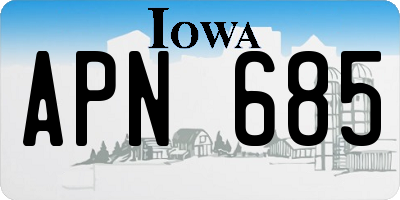 IA license plate APN685