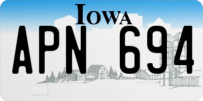 IA license plate APN694