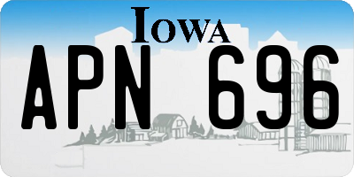 IA license plate APN696