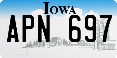 IA license plate APN697