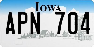 IA license plate APN704