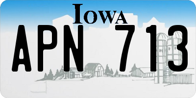 IA license plate APN713