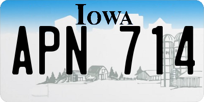 IA license plate APN714