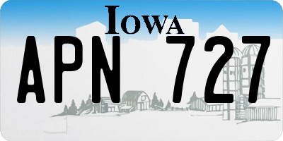 IA license plate APN727