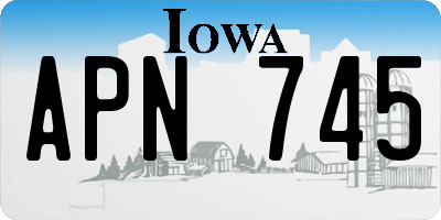 IA license plate APN745