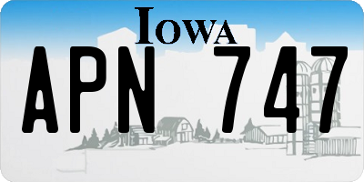 IA license plate APN747