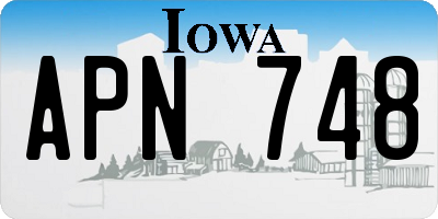 IA license plate APN748