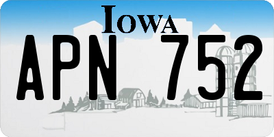 IA license plate APN752