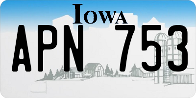 IA license plate APN753