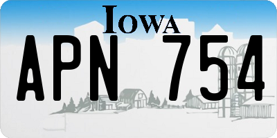 IA license plate APN754