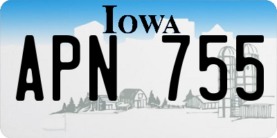 IA license plate APN755