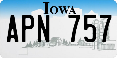 IA license plate APN757