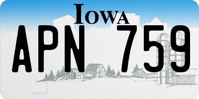 IA license plate APN759