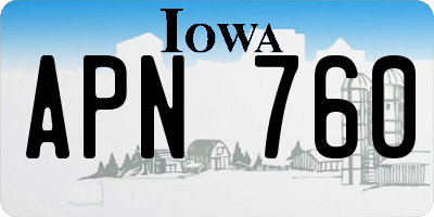 IA license plate APN760