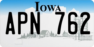 IA license plate APN762