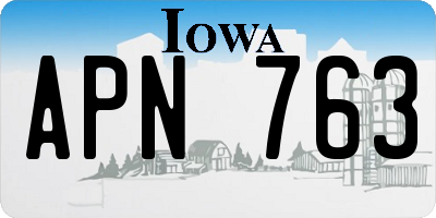 IA license plate APN763