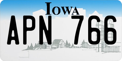 IA license plate APN766