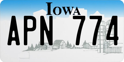 IA license plate APN774
