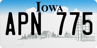 IA license plate APN775
