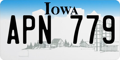 IA license plate APN779