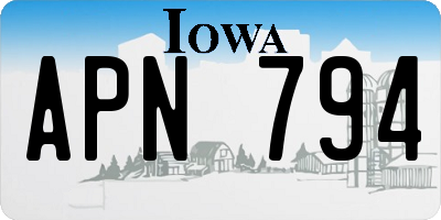 IA license plate APN794