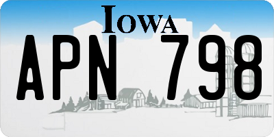 IA license plate APN798