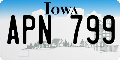 IA license plate APN799