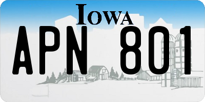 IA license plate APN801