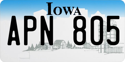 IA license plate APN805