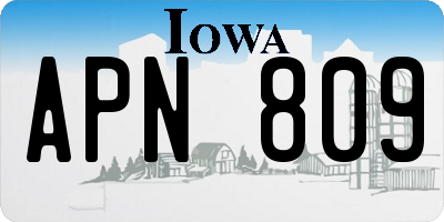 IA license plate APN809