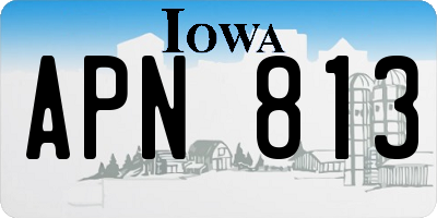 IA license plate APN813