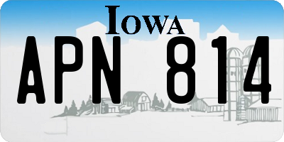 IA license plate APN814