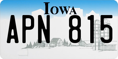 IA license plate APN815