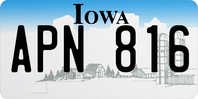 IA license plate APN816