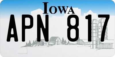 IA license plate APN817