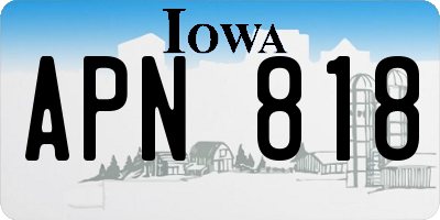 IA license plate APN818