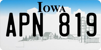 IA license plate APN819
