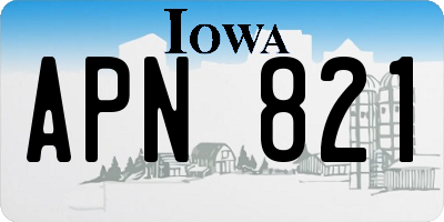 IA license plate APN821