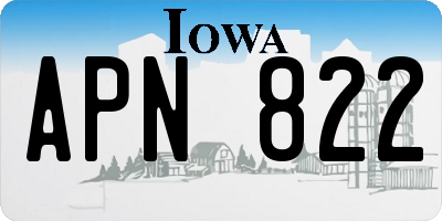 IA license plate APN822