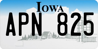 IA license plate APN825