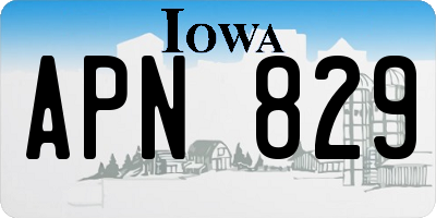 IA license plate APN829