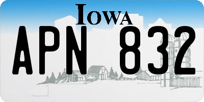 IA license plate APN832