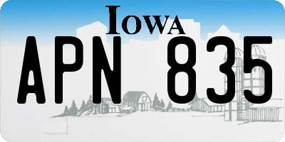 IA license plate APN835