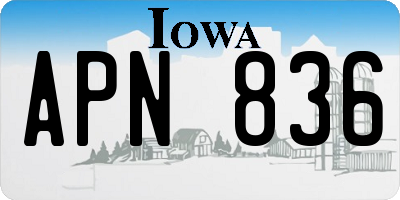 IA license plate APN836
