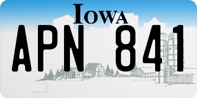 IA license plate APN841