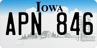 IA license plate APN846